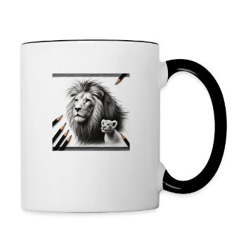 König Löwe IV - Tasse zweifarbig - Weiß/Schwarz - Rechts