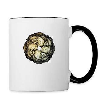 Schädel Kranz - Tasse zweifarbig - Weiß/Schwarz - Rechts