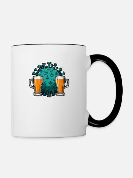 Ich habe eine Biergrippe - Tasse zweifarbig - Weiß/Schwarz