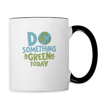 Do Something Green Today Earth Day Planet - Contrasting Mug - white/black - Right