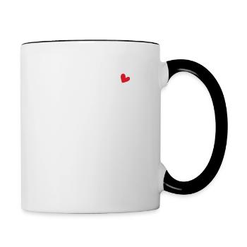 Mama einer kleinen Katze - passendes kleines Baby - Tasse zweifarbig - Weiß/Schwarz - Rechts