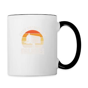 Facilement distrait par les boîtes aux lettres Courrier des postiers - Mug contrasté - blanc/noir - Droite