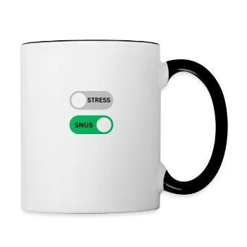 SNUS on off - Tasse zweifarbig - Weiß/Schwarz - Rechts