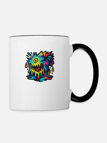 monster - Tasse zweifarbig - Weiß/Schwarz