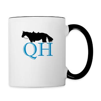 QH-Westernhorse - Tasse zweifarbig - Weiß/Schwarz - Rechts