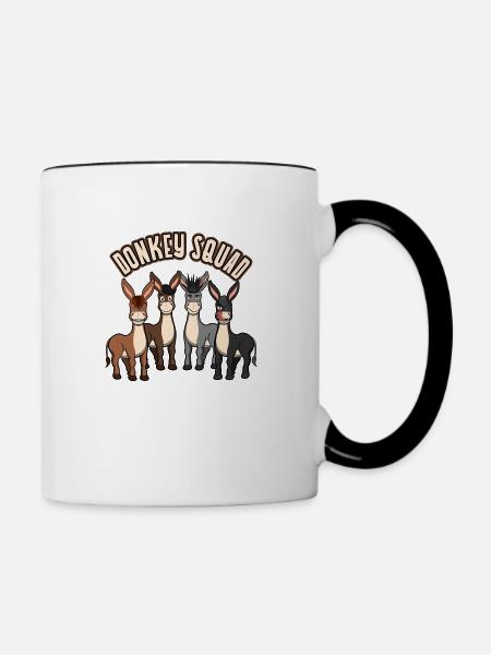 Esel Kader Lustige Baby Esel - Tasse zweifarbig - Weiß/Schwarz