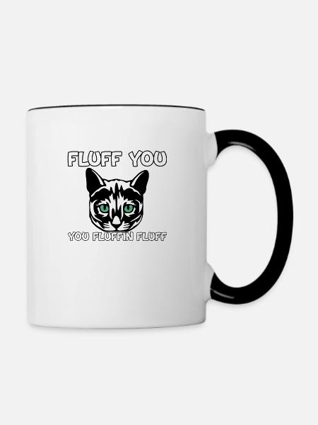 Fluff du Du Fluffin Fluff - Tasse zweifarbig - Weiß/Schwarz