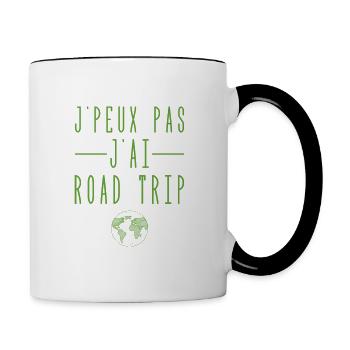 J'peux Pas J'ai Road Trip - Mug contrasté - blanc/noir - Droite