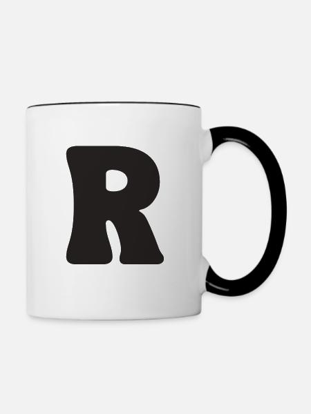 R - Tasse zweifarbig - Weiß/Schwarz