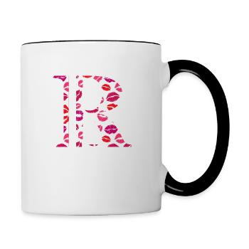 Brief an die Küsse - Tasse zweifarbig - Weiß/Schwarz - Rechts