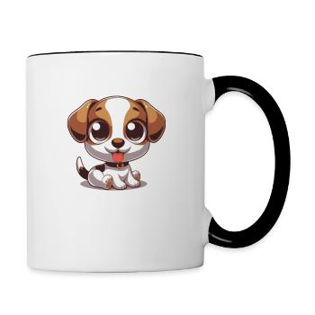 Baby Hund - Tasse zweifarbig - Weiß/Schwarz - Rechts