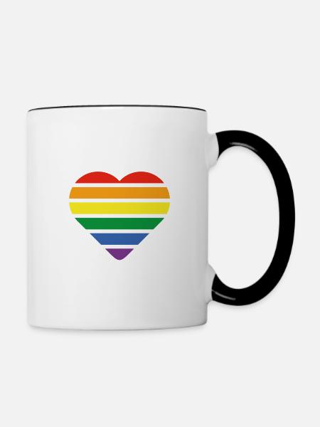 LGBT Herz - Tasse zweifarbig - Weiß/Schwarz
