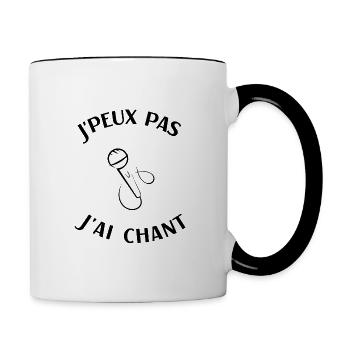 J'peux pas j'ai chant, cadeau humour chanteur - Mug contrasté - blanc/noir - Droite