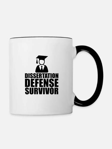 Dissertation Defense Survivor - Tasse zweifarbig - Weiß/Schwarz