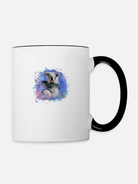 koala ,blau,graffiti,malerei,koala bär - Tasse zweifarbig - Weiß/Schwarz