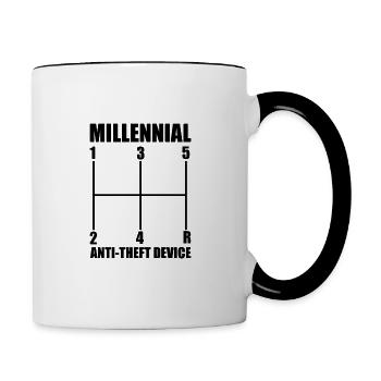 Millennial Anti Theft Device - Tasse zweifarbig - Weiß/Schwarz - Rechts