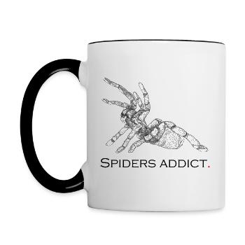 Spiders addict - Mug contrasté - blanc/noir - Gauche
