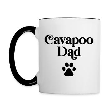 Papa Cavapoo - Mug contrasté - blanc/noir - Gauche