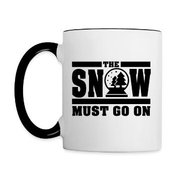 The Snow must go on - Tasse zweifarbig - Weiß/Schwarz - Links