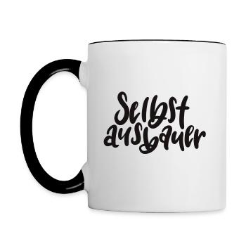 Selbstausbauer - Tasse zweifarbig - Weiß/Schwarz - Links