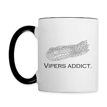 Vipers süchtig - Tasse zweifarbig - Weiß/Schwarz - Links