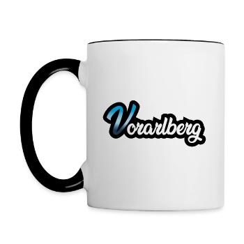 Vorarlberg fett - Tasse zweifarbig - Weiß/Schwarz - Links