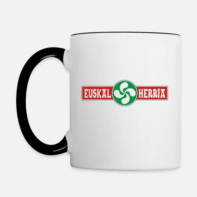 Logo Pays Basque - Mug contrasté - blanc/noir