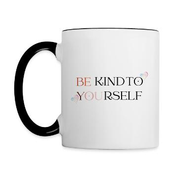 Be kind to yourself - Contrasting Mug - white/black - Left