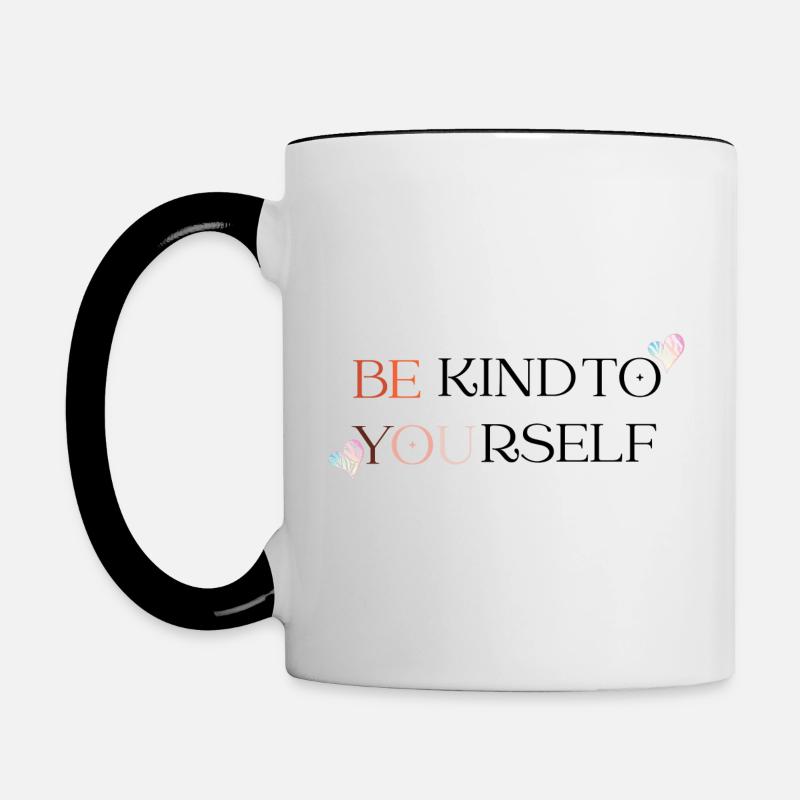 Be kind to yourself - Contrasting Mug - white/black