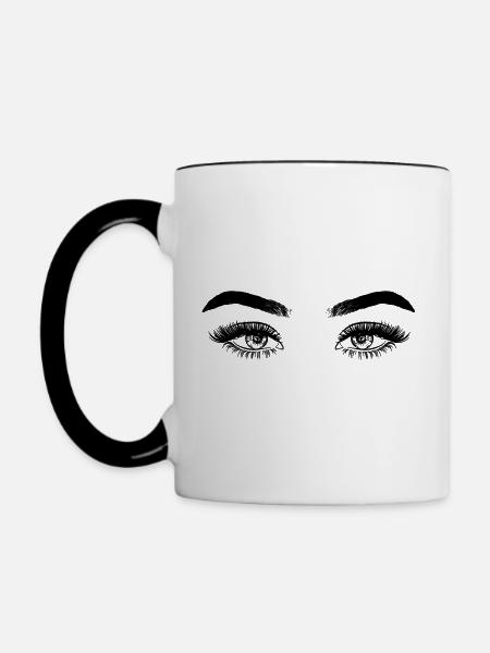 Mädchenaugen - Tasse zweifarbig - Weiß/Schwarz
