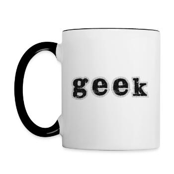 Geek - Tasse zweifarbig - Weiß/Schwarz - Links
