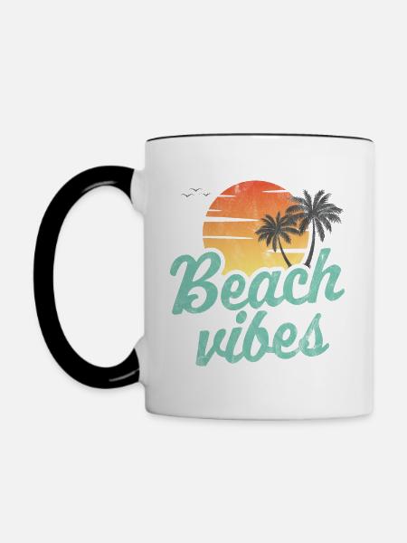 Strand-Vibes - Tasse zweifarbig - Weiß/Schwarz