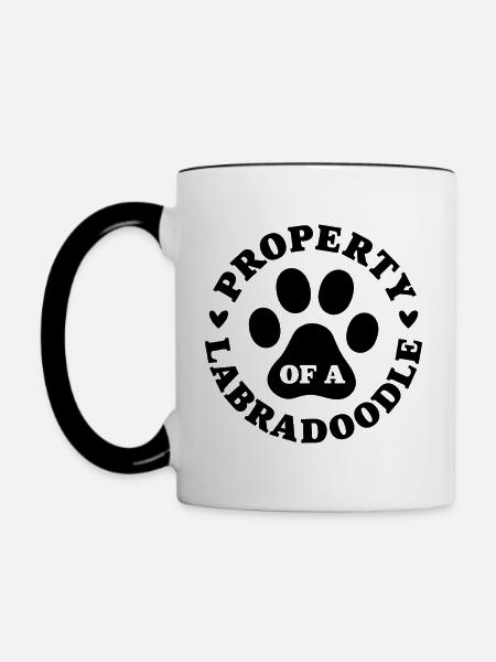 Eigentum eines Labradoodles - Tasse zweifarbig - Weiß/Schwarz