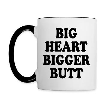 big heart bigger butt - Contrasting Mug - white/black - Left