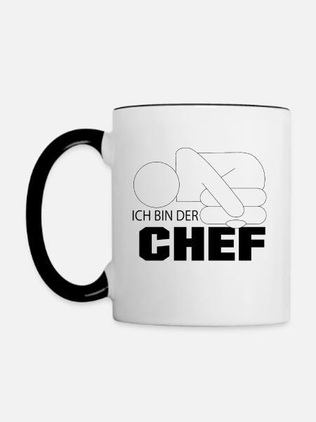 ich bin CHEF - Tasse zweifarbig - Weiß/Schwarz