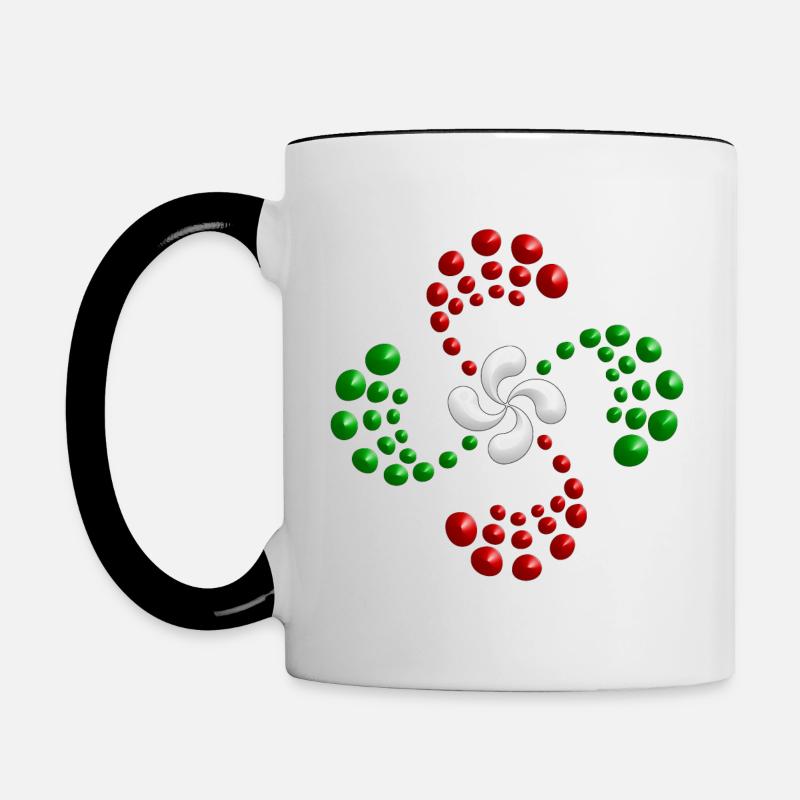 Croix Basque Lauburu - Mug contrasté - blanc/noir