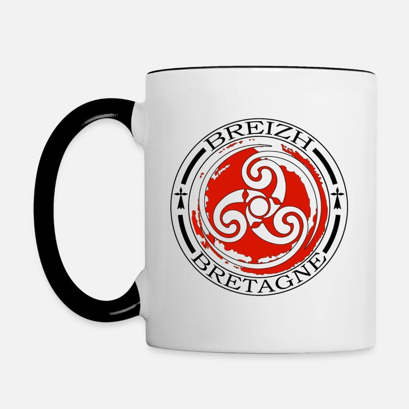 Bretagne - Breizh - Tasse zweifarbig - Weiß/Schwarz
