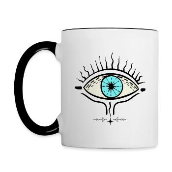 OEIL - Mug contrasté - blanc/noir - Gauche