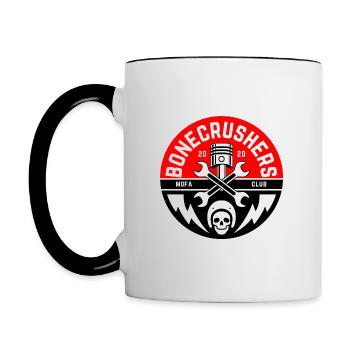 Bonecrushers wrench logo - Tasse zweifarbig - Weiß/Schwarz - Links