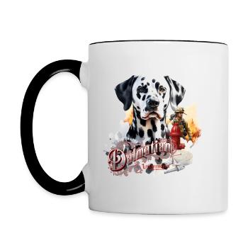 Dalmatiner - Tasse zweifarbig - Weiß/Schwarz - Links
