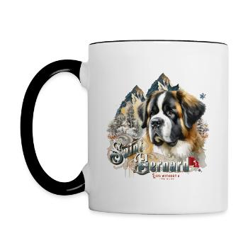 Saint Bernard - Mug contrasté - blanc/noir - Gauche