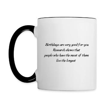 Science des anniversaires - Mug contrasté - blanc/noir - Gauche