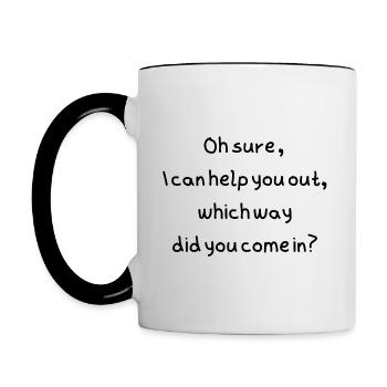Helping out - Contrasting Mug - white/black - Left