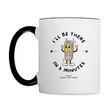 Dessin animé de seulement 5 minutes - Mug contrasté - blanc/noir - Gauche