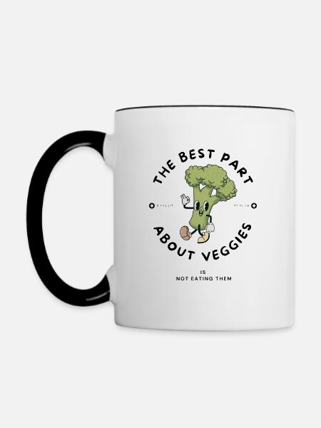 Bester Gemüse-Cartoon - Tasse zweifarbig - Weiß/Schwarz
