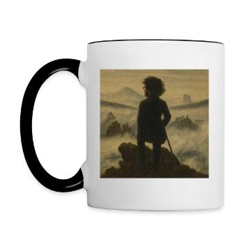 Der Wanderer im Onkel-Tal - Tasse zweifarbig - Weiß/Schwarz - Links