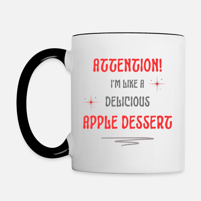 Texte convivial pour les desserts aux pommes - Mug contrasté - blanc/noir