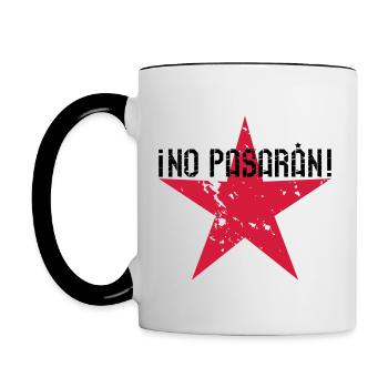 122 No Pasaran sort étoile - Mug contrasté - blanc/noir - Gauche