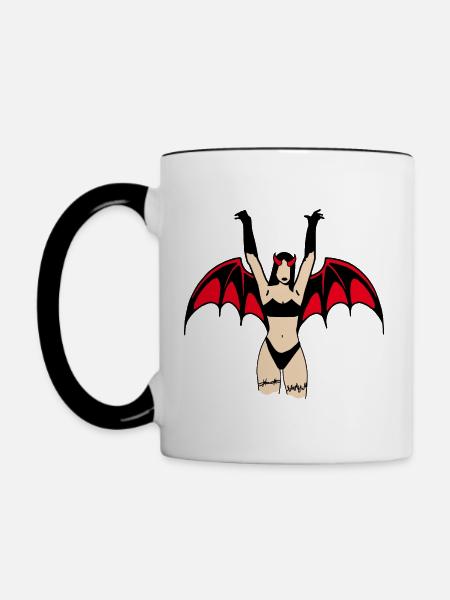 Dämonenmädchen - Tasse zweifarbig - Weiß/Schwarz