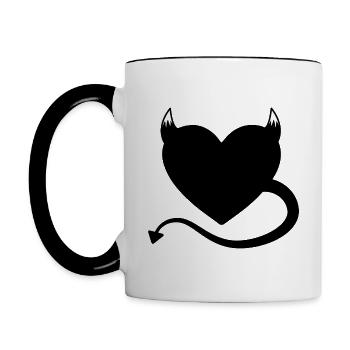 Devil Heart Black - Mug contrasté - blanc/noir - Gauche